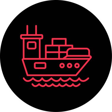 Gemi simgesinin vektör illüstrasyonu