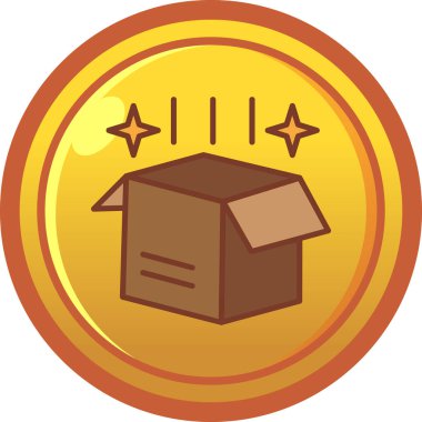 Bir kutu simgesinin vektör illüstrasyonu