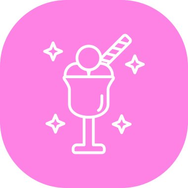 İzole edilmiş tek bir dondurma ikonunun vektör çizimi