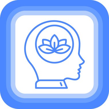 Beyin simgesi, illüstrasyon vektörü basit tasarım