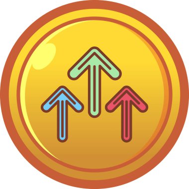 Eğilim biçimi izole edilmiş arkaplanda ok simgesi