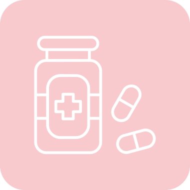 İlaçlı ilaç şişesinin vektör çizimi.