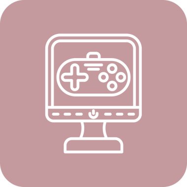 Joystick vektör simgesi. biçim düz sembol, beyaz renk, yuvarlak açılar, açık arkaplan