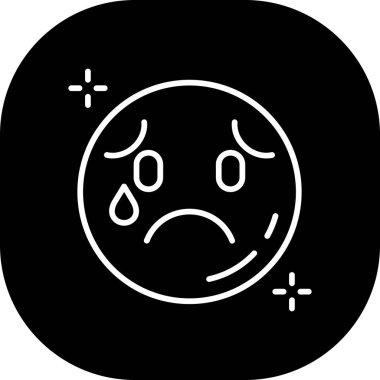 üzgün yüz simgesi, vektör illüstrasyonu