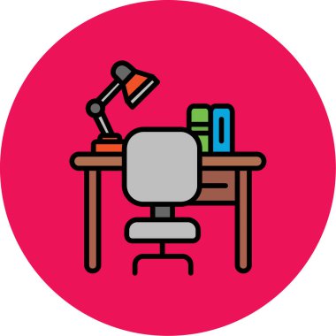 ofis sandalyesi simgesi, vektör illüstrasyonu