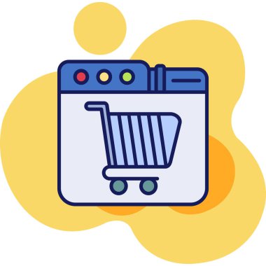 Alışveriş sepeti simgesi basit vektör çizimi