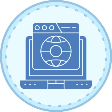 Bir dizüstü bilgisayar simgesinin vektör illüstrasyonu