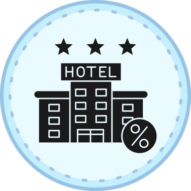 Hastane otelinin düz sembol resmi. Kabartma tarzı. vektör düz illüstrasyon