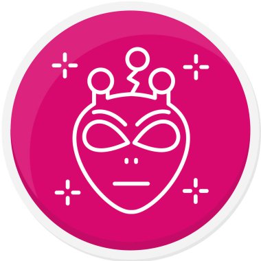 Uzaylı. Web simgesi basit illüstrasyon