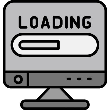 Bilgisayar internet simgesi ana hat biçiminde yükleniyor