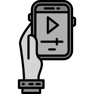 Akıllı telefon ve akıllı telefon ikonu. Web için akıllı telefon saat vektör simgelerinin özet çizimi