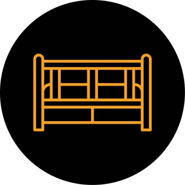 Yatak simgesinin vektör illüstrasyonu