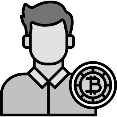 Şifreli para birimi yönetim kategorisinde bitcoin man simgesi