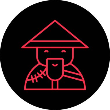 Geleneksel Çin kostümü giymiş Asyalı bir adam, Çin geleneksel ikonu.