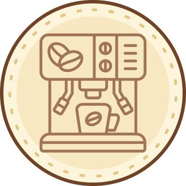 Kahve makinesi. Web simgesi basit illüstrasyon