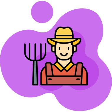 Çiftçi. Web simgesi basit illüstrasyon