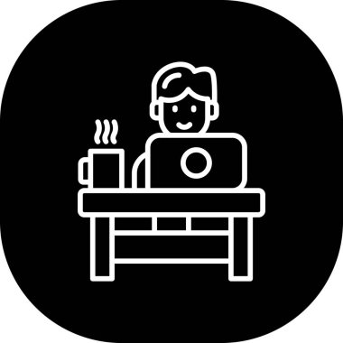 Kahve ikonu vektör illüstrasyonlu adam