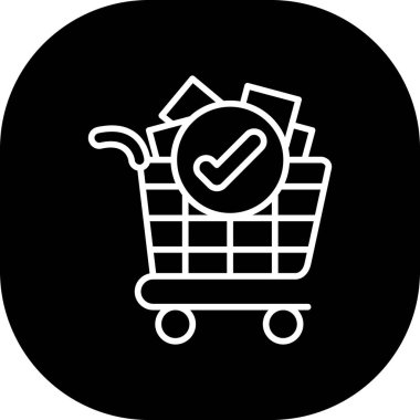 Alışveriş sepeti simgesinin vektör illüstrasyonu