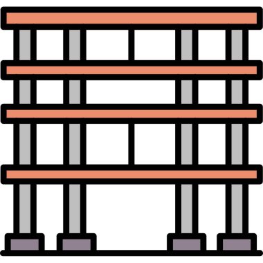 İnşaat ikonu. Web için yapı vektörü simgelerinin özet çizimi