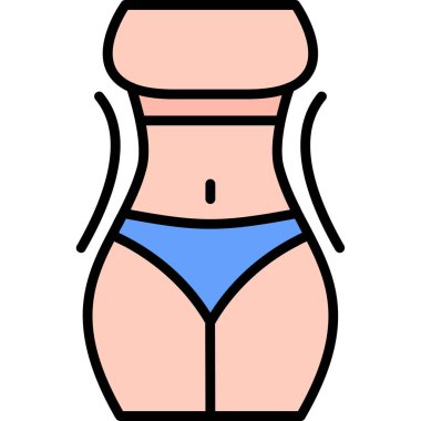 Bikini mayo ikonu ile doldurulmuş - taslak biçiminde