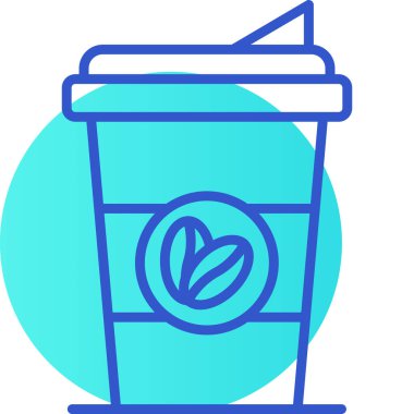 Kahve dükkanı, kahve fincanı, kahve fincanı ve kahve için vektör illüstrasyon simgesi