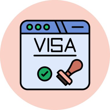 Visa. Web simgesi basit illüstrasyon