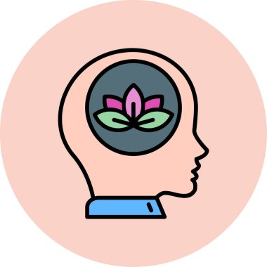 İçinde beyin olan kadın, insan kafasının vektör tasarımı.