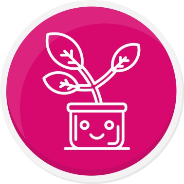 Şirin çiçek ikonu. Basit resimleme