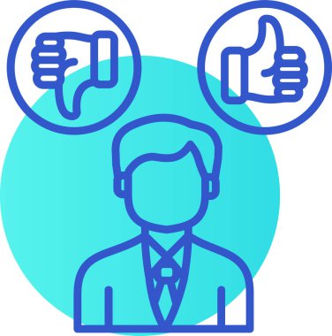 vector illustration of a man with a thumb up