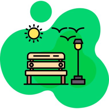 bank park simgesi, ana hatlı vektör çizimi