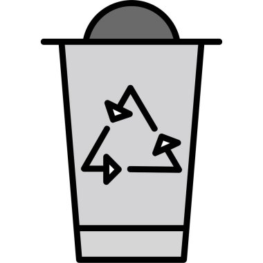 Çöp kutusu simgesi. özet çizimi