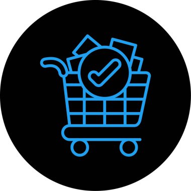 Soyut grupta izole edilmiş alışveriş arabası simgesi