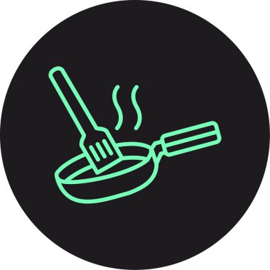 Kızartma tavası simgesi. Kızartma tavası vektör simgesi web için basit örnek