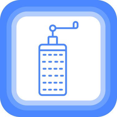 Bir şişe su ile mavi bir ikonun vektör çizimi