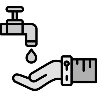 Su damlası simgesi ile el, özet biçimi