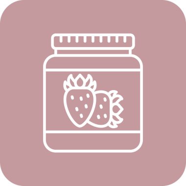 Çilekli. Web simgesi basit illüstrasyon