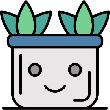 Kaktüs. Web simgesi basit illüstrasyon