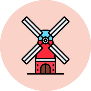 Yel değirmeni ikonu vektör illüstrasyonu