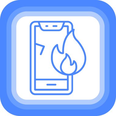 Yangın. Web simgesi basit illüstrasyon