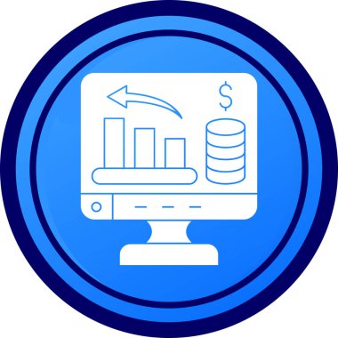 Bir dolar işaretinin mavi ve beyaz arkaplanının vektör çizimi