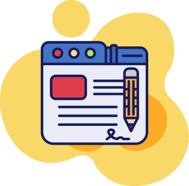 Kalem. Web simgesi basit illüstrasyon