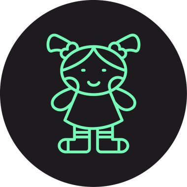 Bir kız simgesinin vektör illüstrasyonu