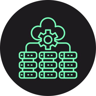 bulut depolama ikonu vektör illüstrasyonu