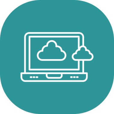 Bulut hesaplama simgesi. Web tasarımı için basit bulut vektör simgeleri çizimi