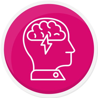 Beyin. Web simgesi basit illüstrasyon