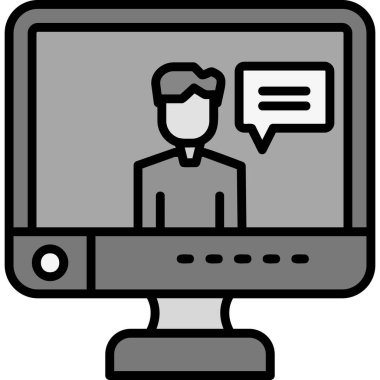 Bilgisayar simgesi. Web için basit elektronik aygıt vektör simgeleri çizimi