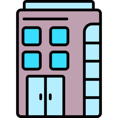 Bina. Web simgesi basit illüstrasyon