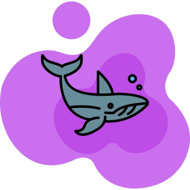 vektör karikatür köpekbalığı beyaz arkaplanda izole edildi