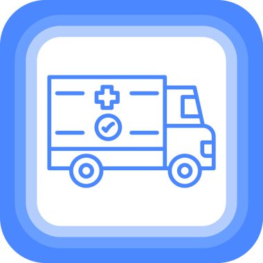 Ambulans. Web simgesi basit illüstrasyon