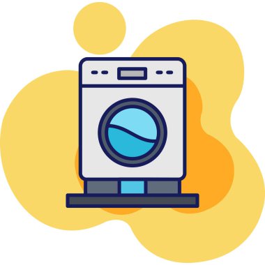 çamaşır makinesi simgesi. özet çizimi